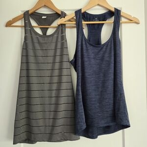 Athleta Women's Medium Gray and Blue Tank Tops